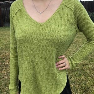 Green American Eagle Plush Sweater